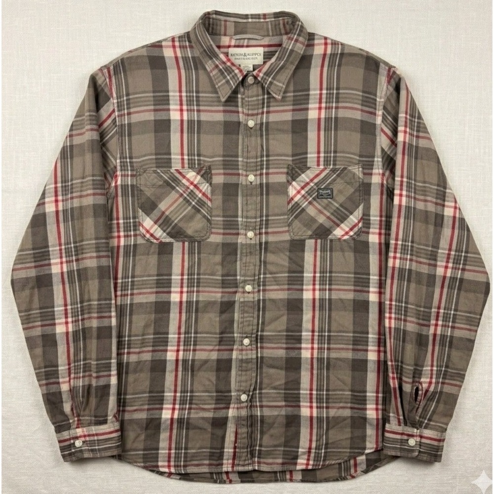 Denim & Supply Ralph Lauren Plaid Shirt Mens‎ XXL Brown Red Cotton Pockets